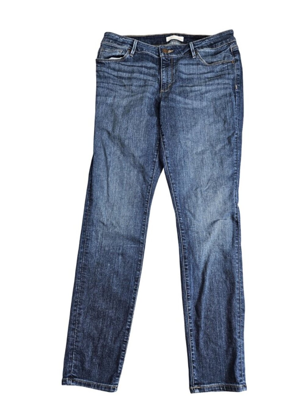 Ann Taylor LOFT Curvy Skinny Jeans Womens 10 Blue Med Wash Mid Rise Denim